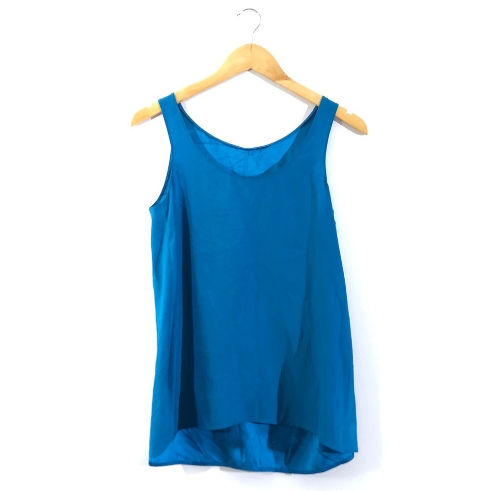Vince 100% Silk Bright Blue Tank Top